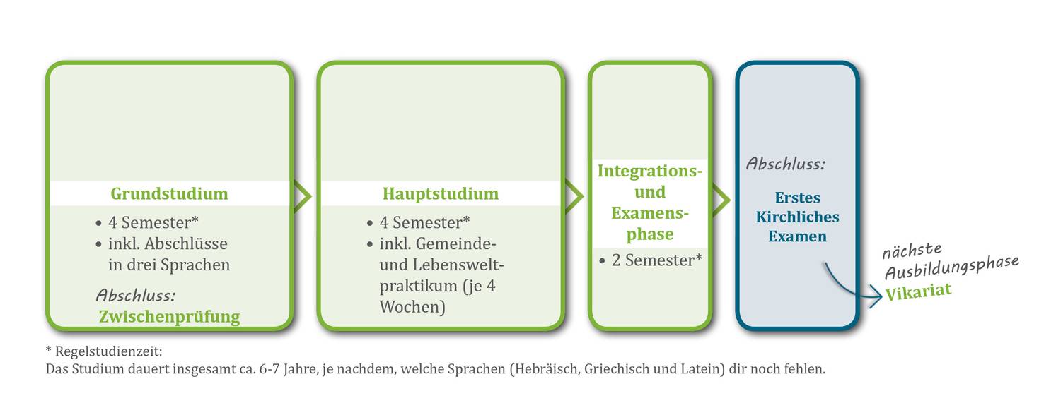 Schaubild Ablauf Theologie-Studium
